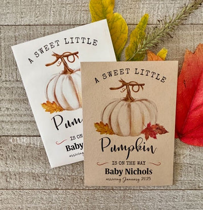 Sweet Little Pumpkin - White Baby Shower Seed Packets